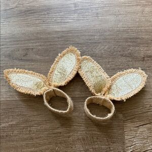 Gold and Tan Bunny napkin rings